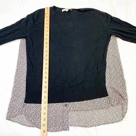 LOFT mixed materials animal print long sleeve pullover sweater - Large - Picture 7 of 7